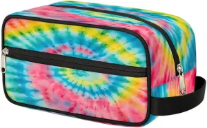 Colorful Swirl Tie Dye Travel Toiletry Bag Kit for Men Cosmetic Makeup Bag for Women Waterproof Shaving Bag Hanging Wash Bag Organizer for Toiletries Accessories