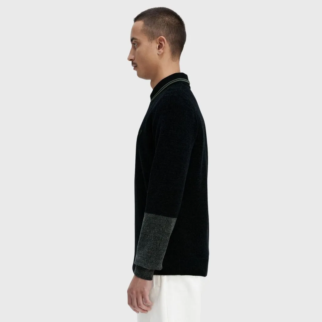 Colour Block Chenille Jumper (Black)