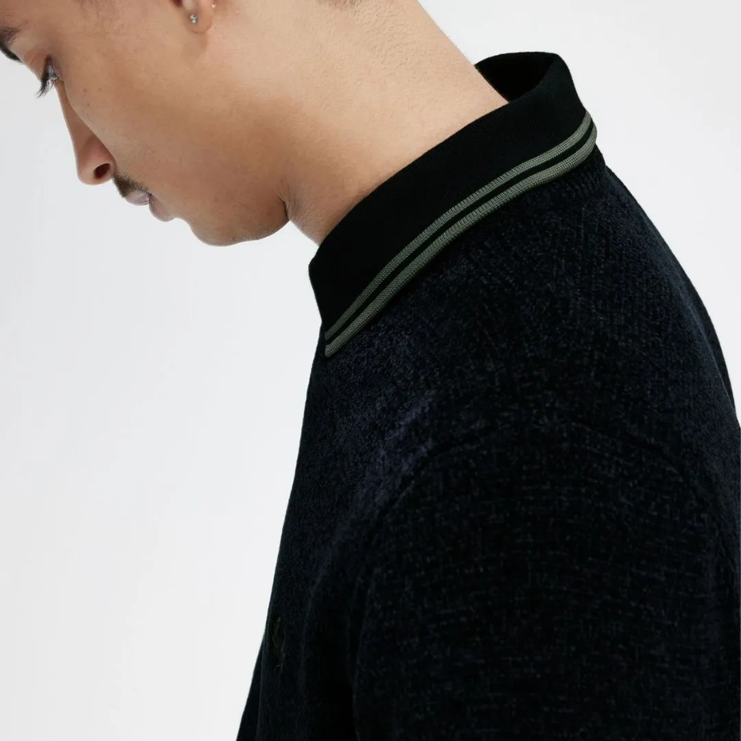 Colour Block Chenille Jumper (Black)