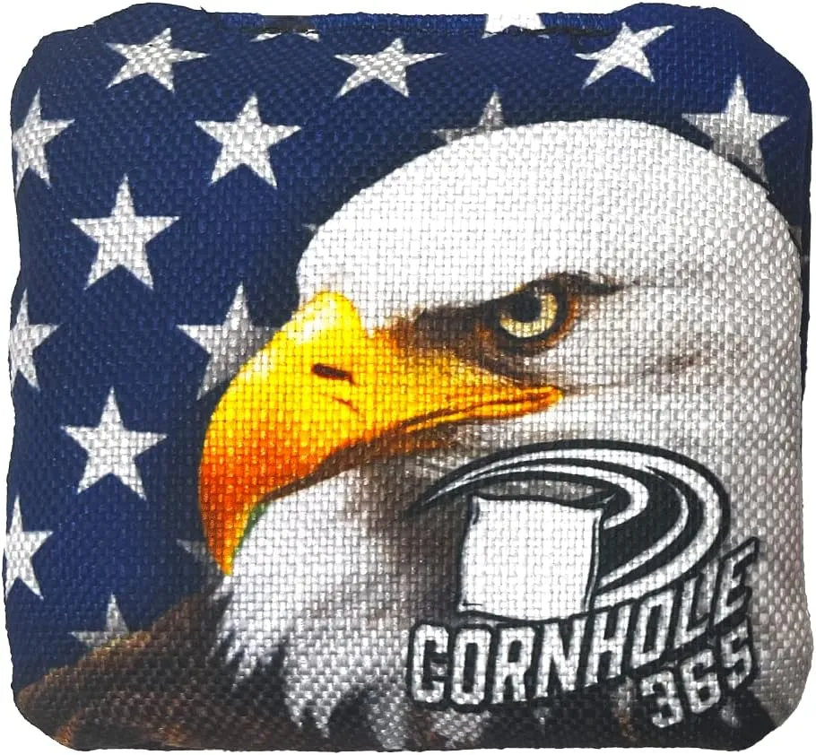 Cornhole365 Themed Cornhole Bag - All-Weather, Heavy-Duty & Durable Polyester Fabric, Resin Filling, Double-Stitched Duck Cloth - Professional Cornhole Bean Bags for Indoor & Outdoor Use - Set of 8