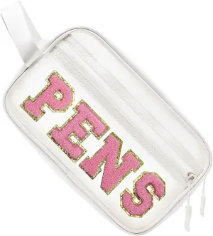 COSHAYSOO Clear PENS Makeup Bag for Women Lady Work Office Cosmetic Accessories Stuff Organizer