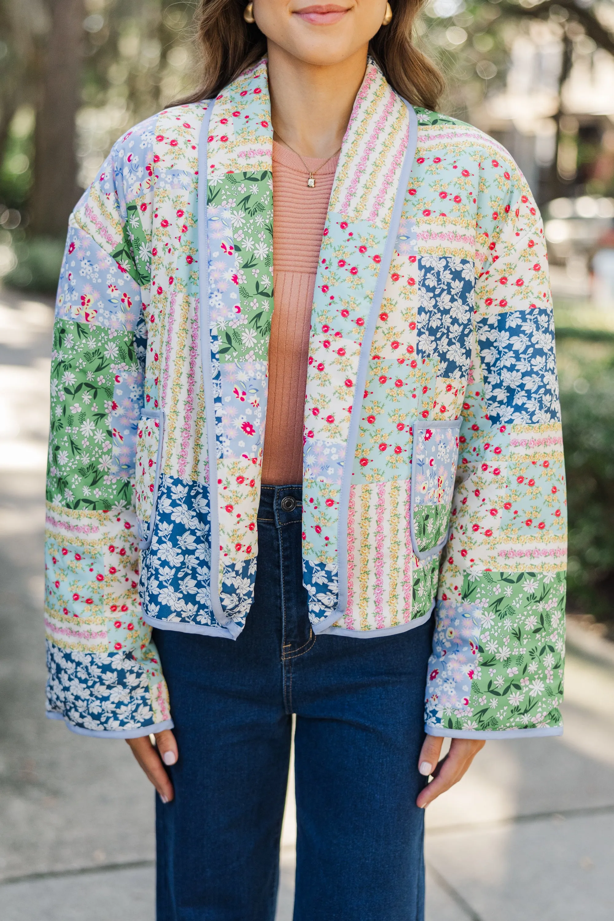 Cottage Dreaming Blue Patchwork Jacket