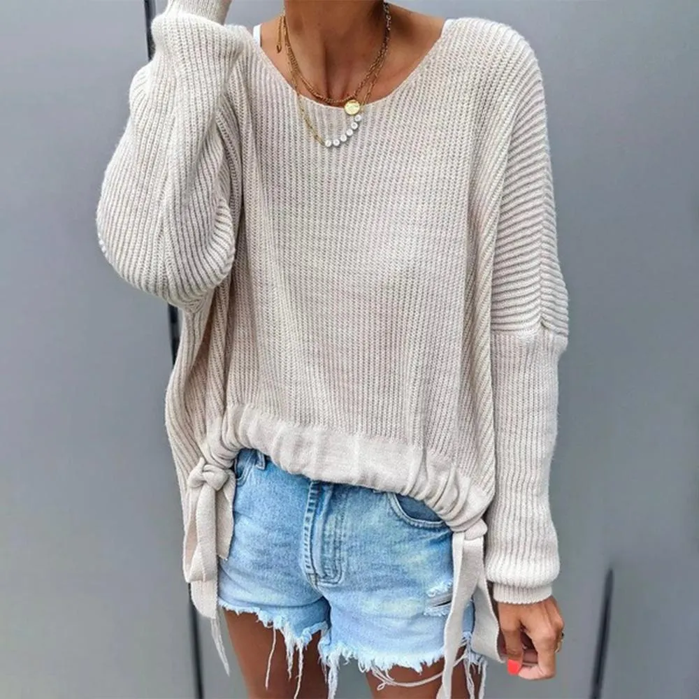 Cozy Knotted Hem Sweater | Casual Wear | Knit