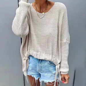 Cozy Knotted Hem Sweater | Casual Wear | Knit