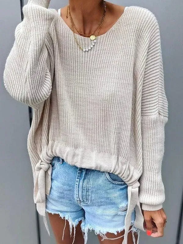 Cozy Knotted Hem Sweater | Casual Wear | Knit