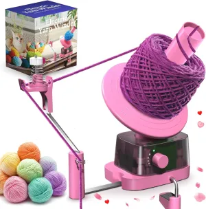 CozyBomB™ Yarn Winder | Electric Yarn Ball Winder, 13 oz Dual Strong Tension Knit Spinner for Crocheting, Automatic Crochet Wheel for Knitting Birthday Gift, Swift Weaving Ball Yarning Cake Roller