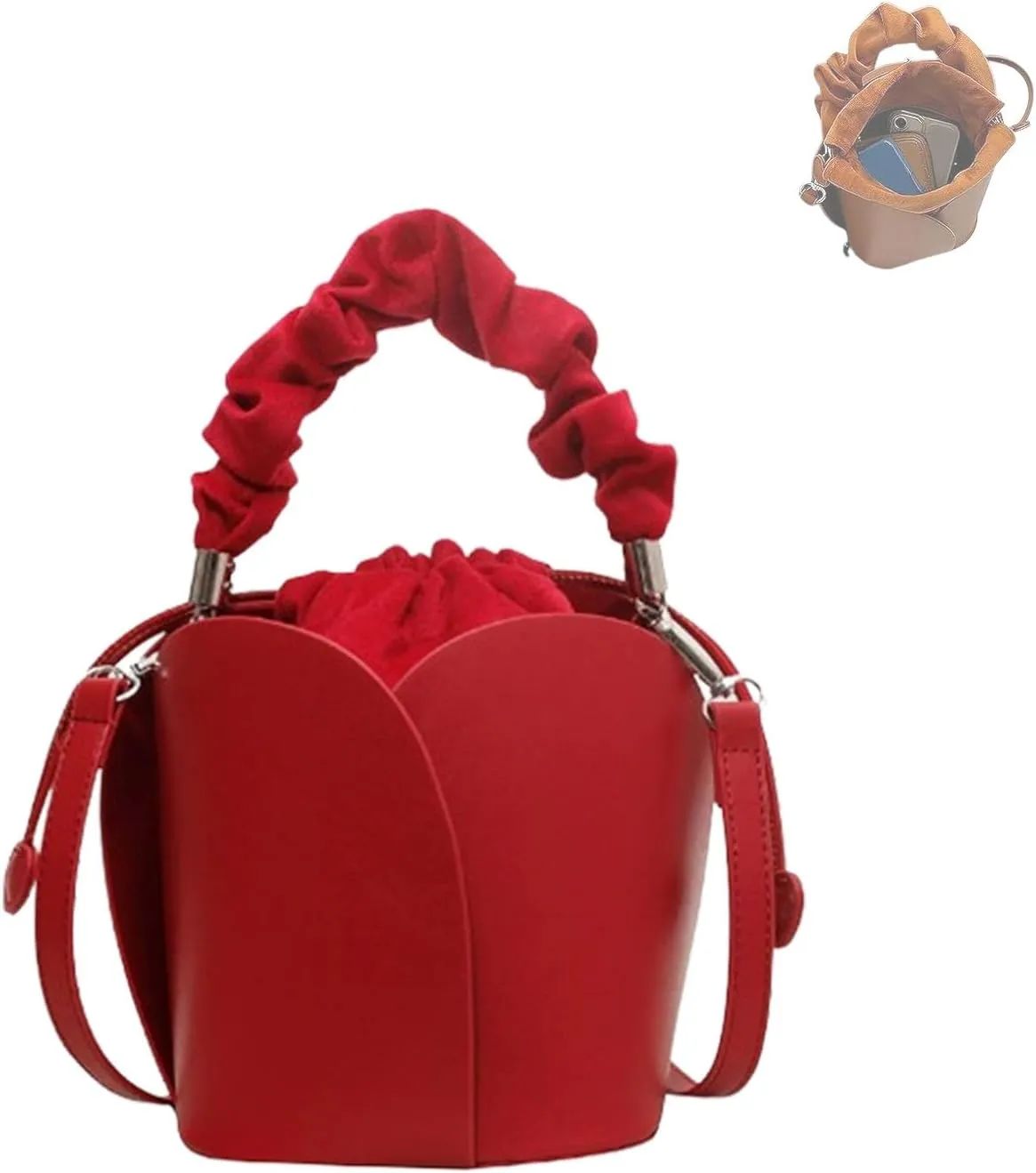 Creative Petal Crossbody Bag for Women - Large Capacity PU Leather Shoulder Purse, Versatile Purses Crossbody Petal Bags