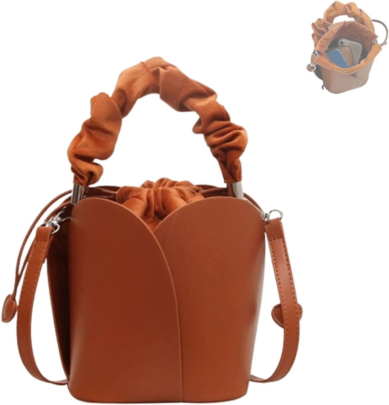 Creative Petal Crossbody Bag for Women - Large Capacity PU Leather Shoulder Purse, Versatile Purses Crossbody Petal Bags