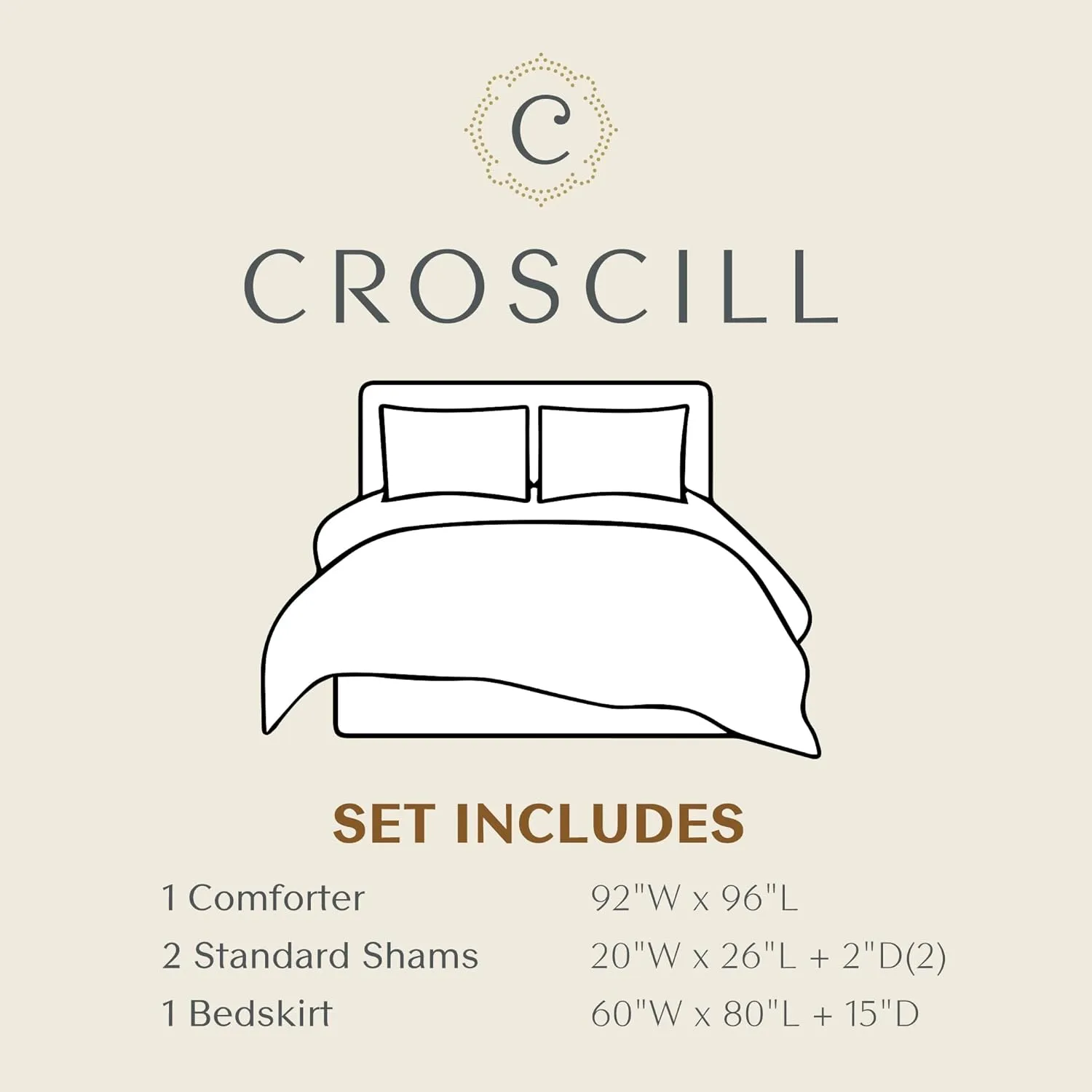 Croscill Galleria 4 Piece Jacquard Oversized Comforter Set, Luxury Traditional Patchwork Design Comforter Sets, Ultra Soft Bedding with 2 Pillow Shams, 1 Bed Skirt, Galleria, Queen, Red