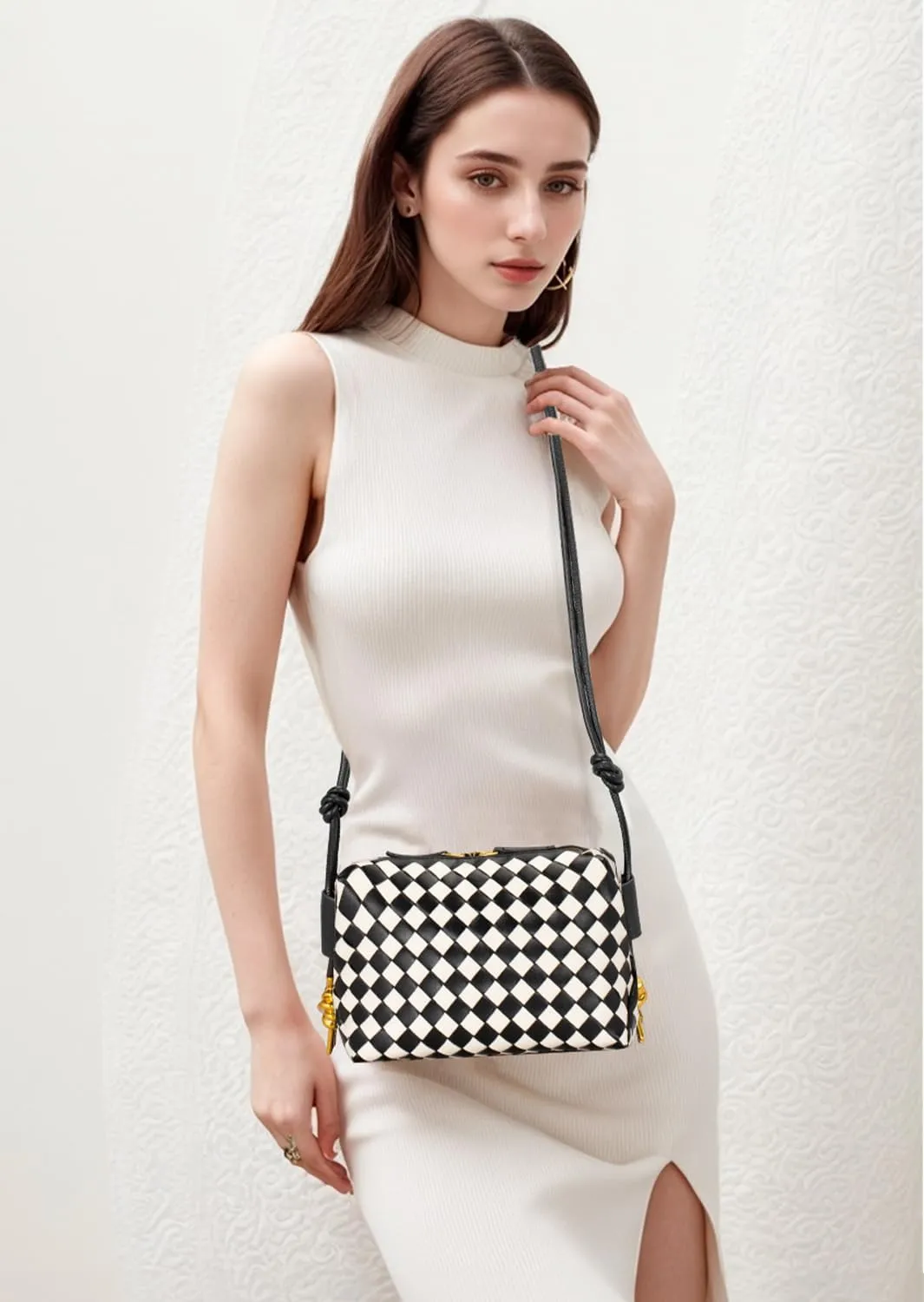 Crossbody Bags Woven Small Purses Shoulder Bag Leather Handbags for Women