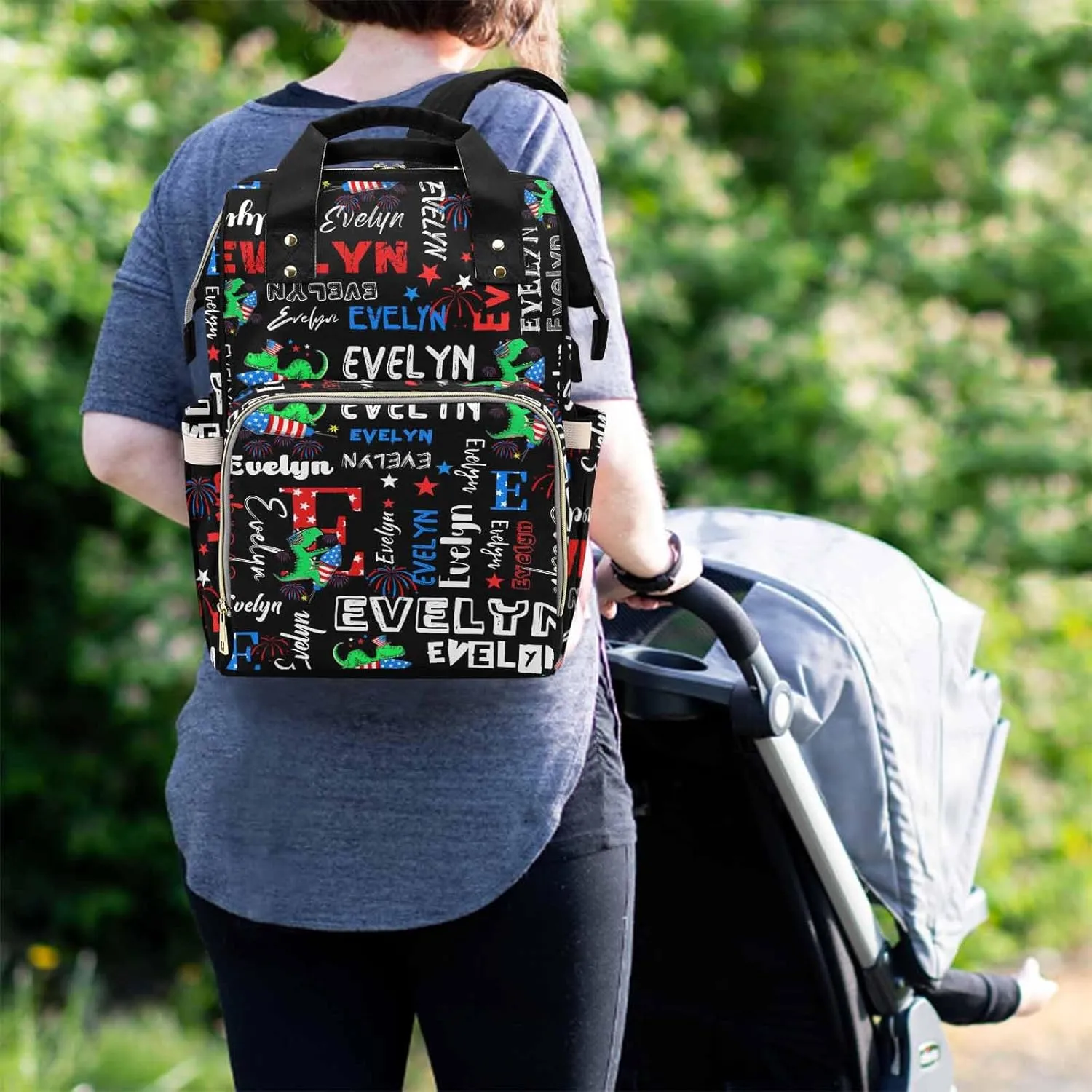 Customized Diaper Bags For Baby Customized Diaper Backpack for Holiday Travel Casual Daypack Personalized Diaper Bags For Baby Hiking Bag