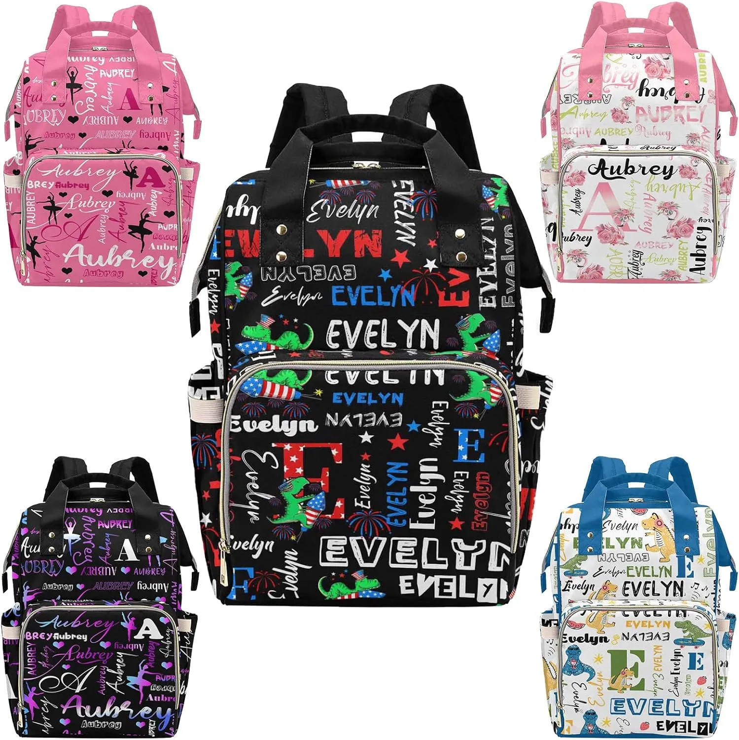 Customized Diaper Bags For Baby Customized Diaper Backpack for Holiday Travel Casual Daypack Personalized Diaper Bags For Baby Hiking Bag