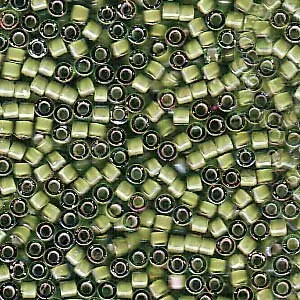 DB 1786, White Lined Lt. Green AB - Miyuki Delica Beads - Size 11 - 5 grams - Japanese Cylinder Seed Beads - Retail & Wholesale