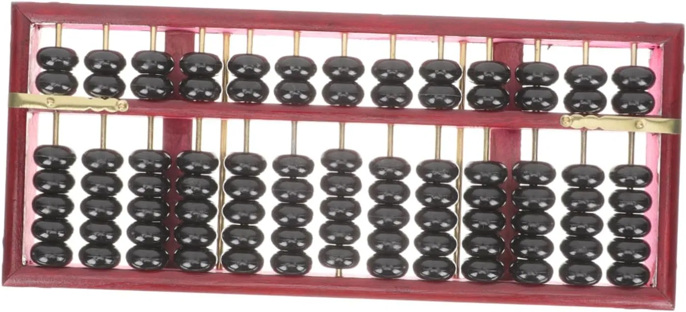 DECHOUS Wooden Abacus Math Tool 7 Beads Arithmetic Abacus for Boys and Girls School Supplies