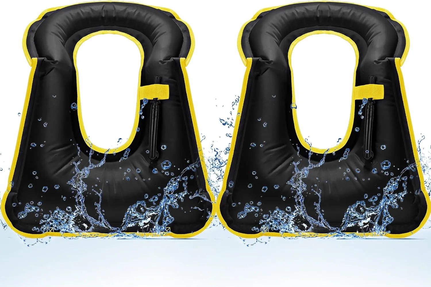 Deekin 2 Pcs Inflatable Snorkel Vest Adults Snorkeling Jackets Portable Jackets Swim Adjustable Safety Vest for Snorkeling Swimming Diving Surfing