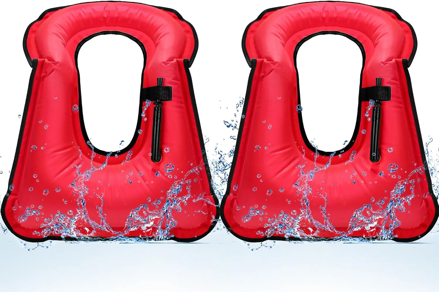 Deekin 2 Pcs Inflatable Snorkel Vest Adults Snorkeling Jackets Portable Jackets Swim Adjustable Safety Vest for Snorkeling Swimming Diving Surfing