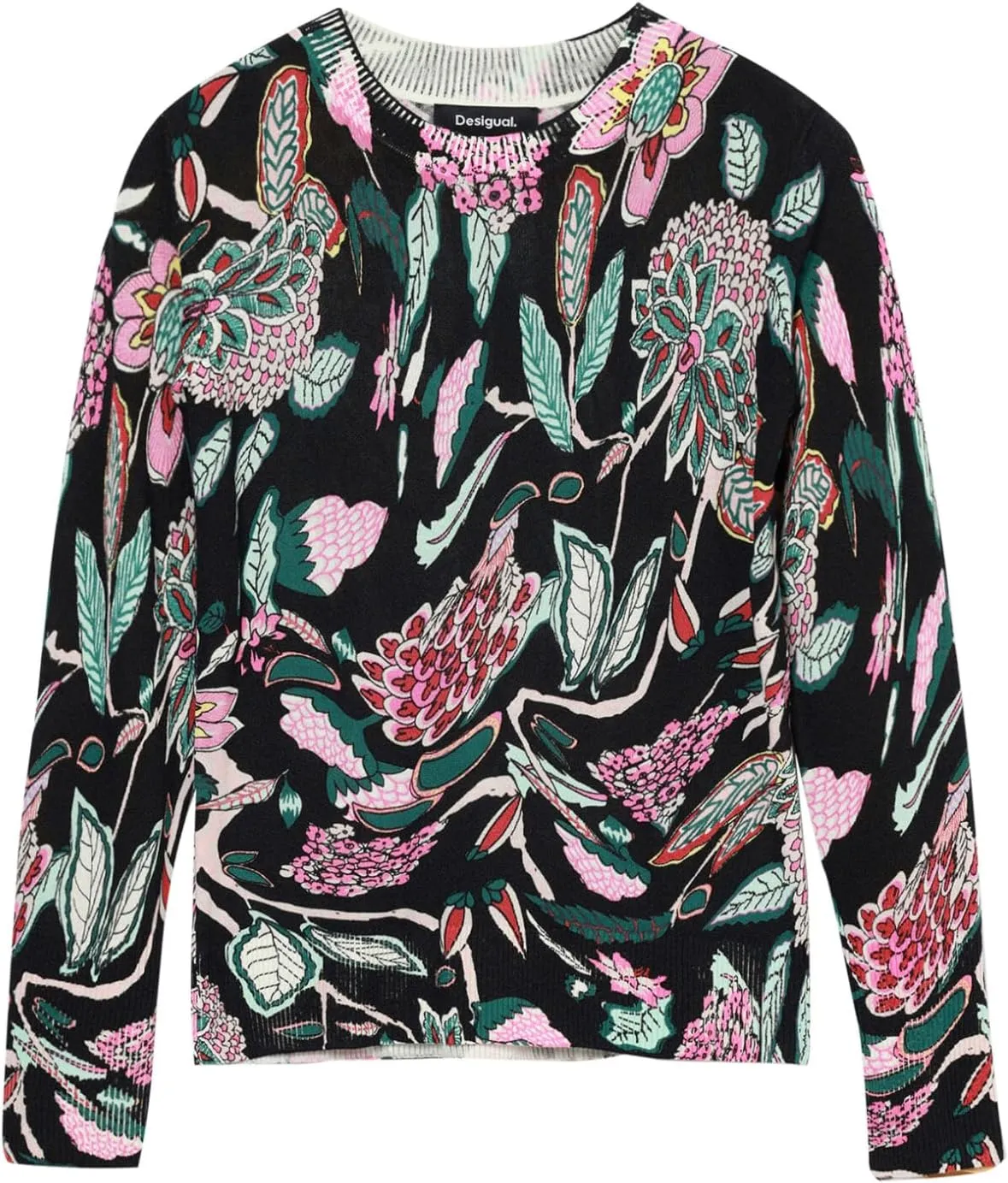 Desigual Women's Fine Geometric Patchwork Pullover