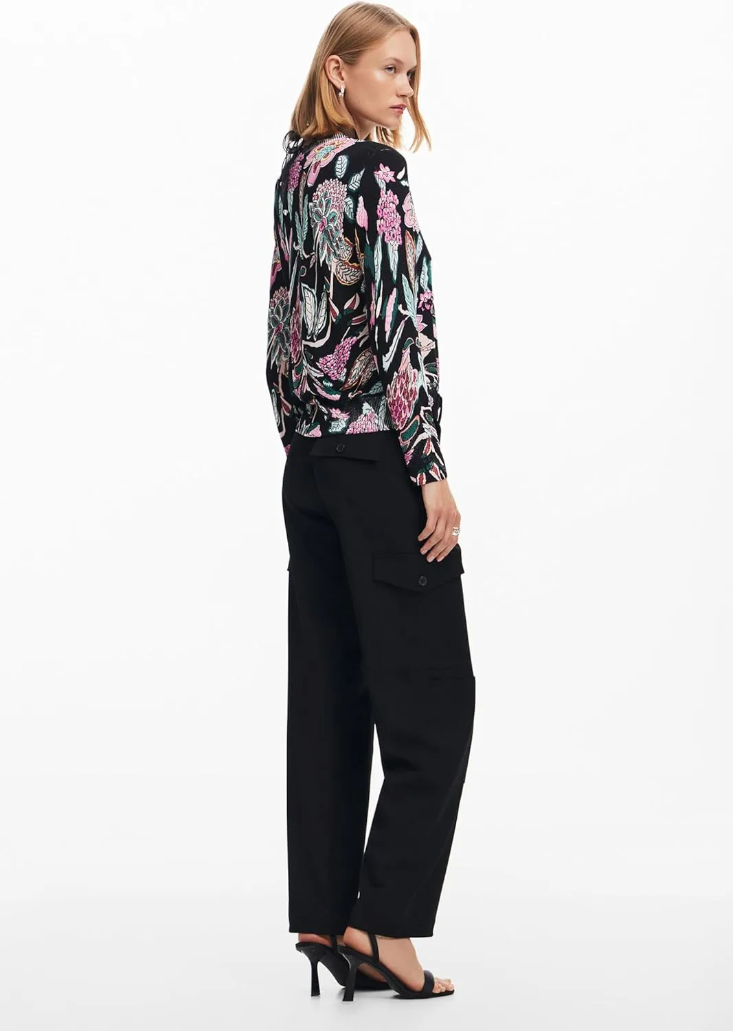 Desigual Women's Fine Geometric Patchwork Pullover