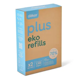 Diaper Dekor Pail Refills for Plus Original & Eko Diaper Pails, 2 Pack Unscented| Extra Thick Refills Made With 70% Recycled Materials