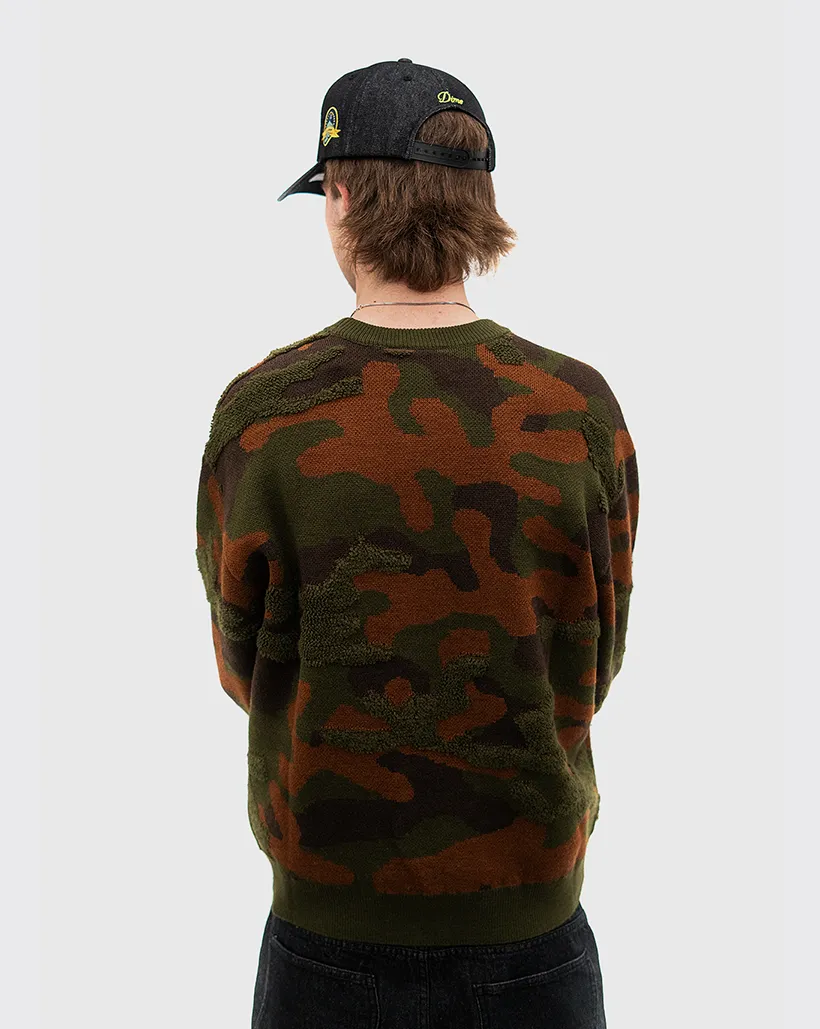 Dime Camo Chenille Knit - Woodland