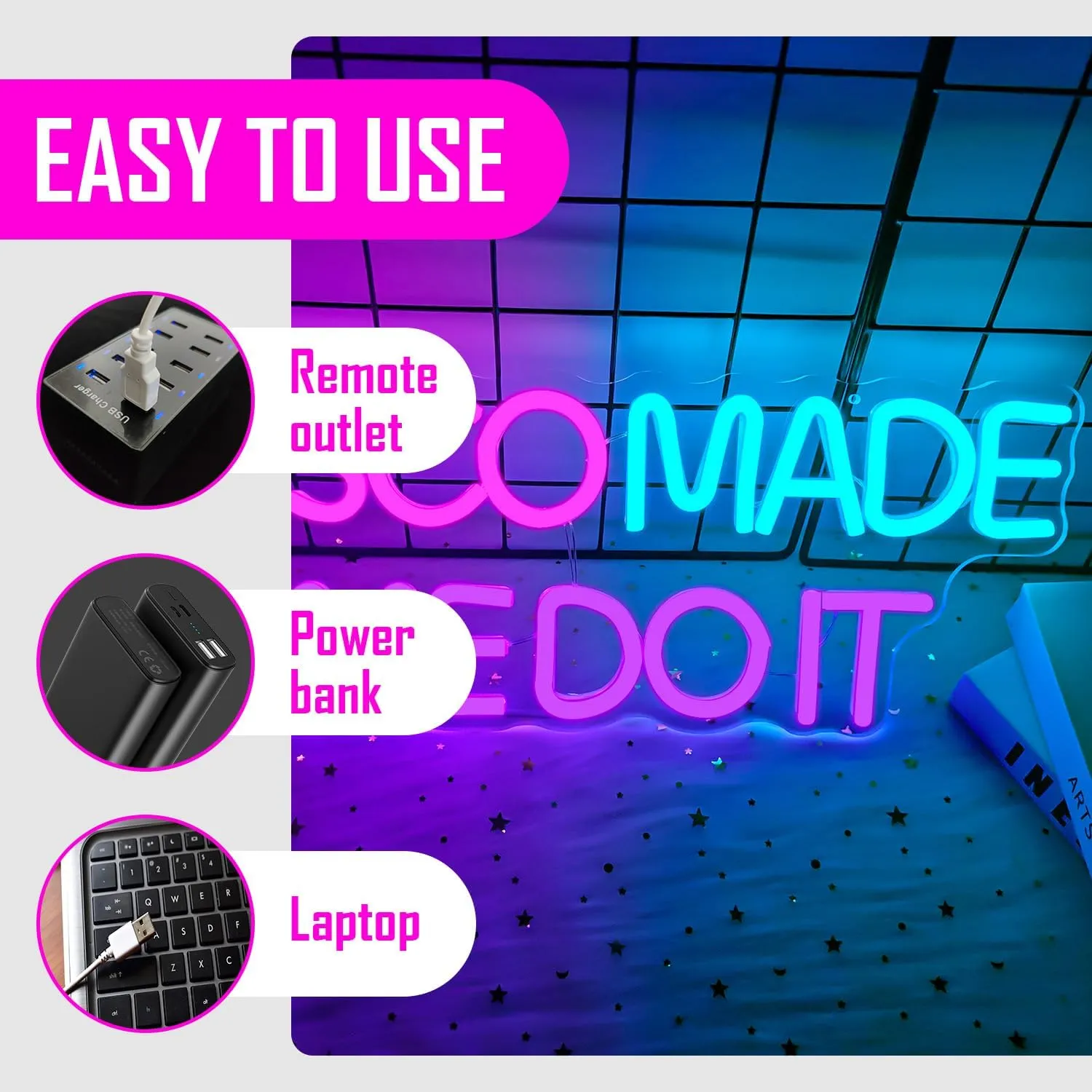 Disco Made Me Do It Neon Sign Disco Led Neon Sign for Wall Decor Dimmable Neon Light Sign for Disco Party Light Up Sign for Music Bar Club Bedroom Disco Decor Disco Lover Disco Fever Party