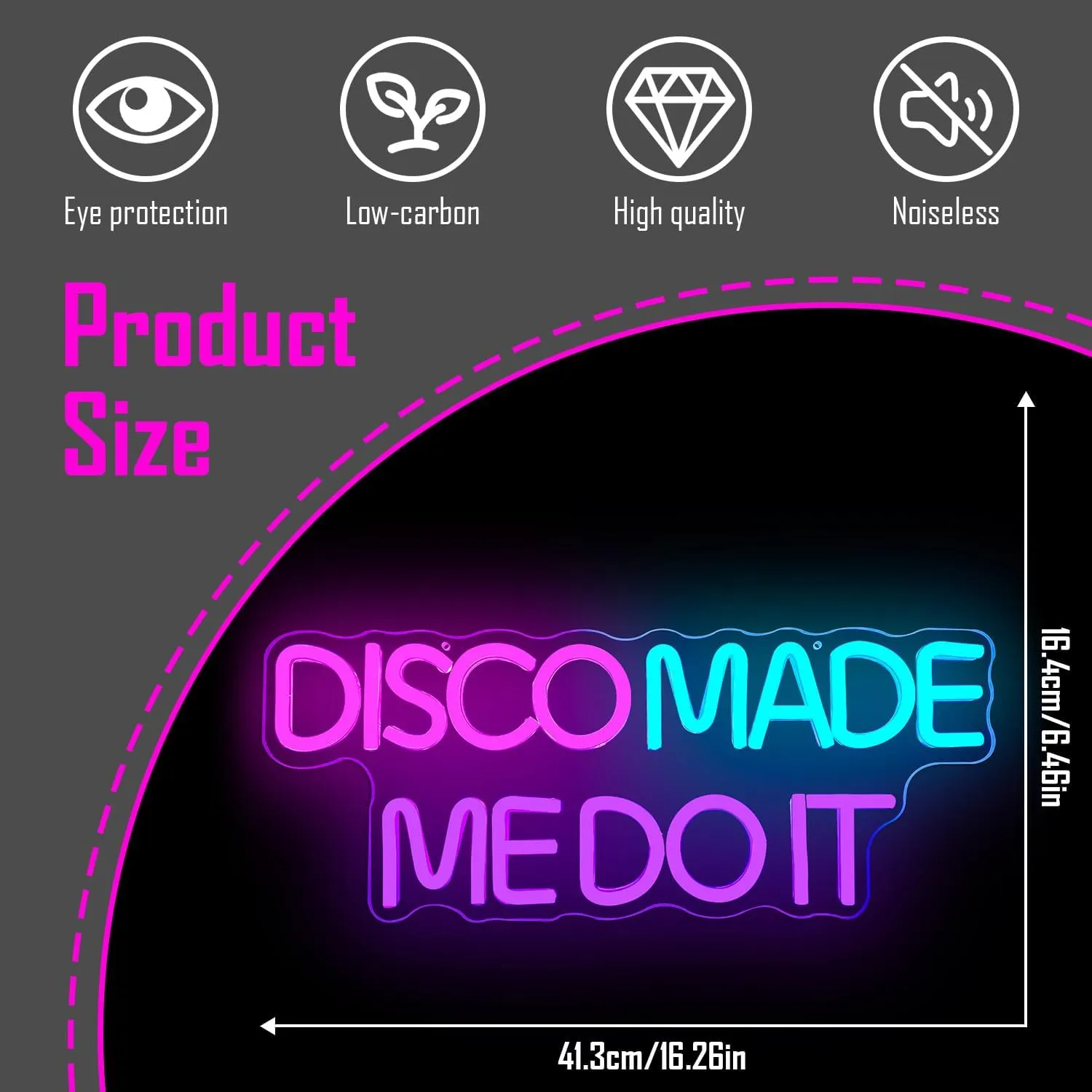 Disco Made Me Do It Neon Sign Disco Led Neon Sign for Wall Decor Dimmable Neon Light Sign for Disco Party Light Up Sign for Music Bar Club Bedroom Disco Decor Disco Lover Disco Fever Party