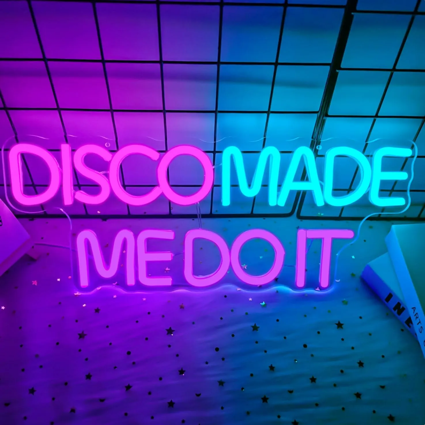 Disco Made Me Do It Neon Sign Disco Led Neon Sign for Wall Decor Dimmable Neon Light Sign for Disco Party Light Up Sign for Music Bar Club Bedroom Disco Decor Disco Lover Disco Fever Party