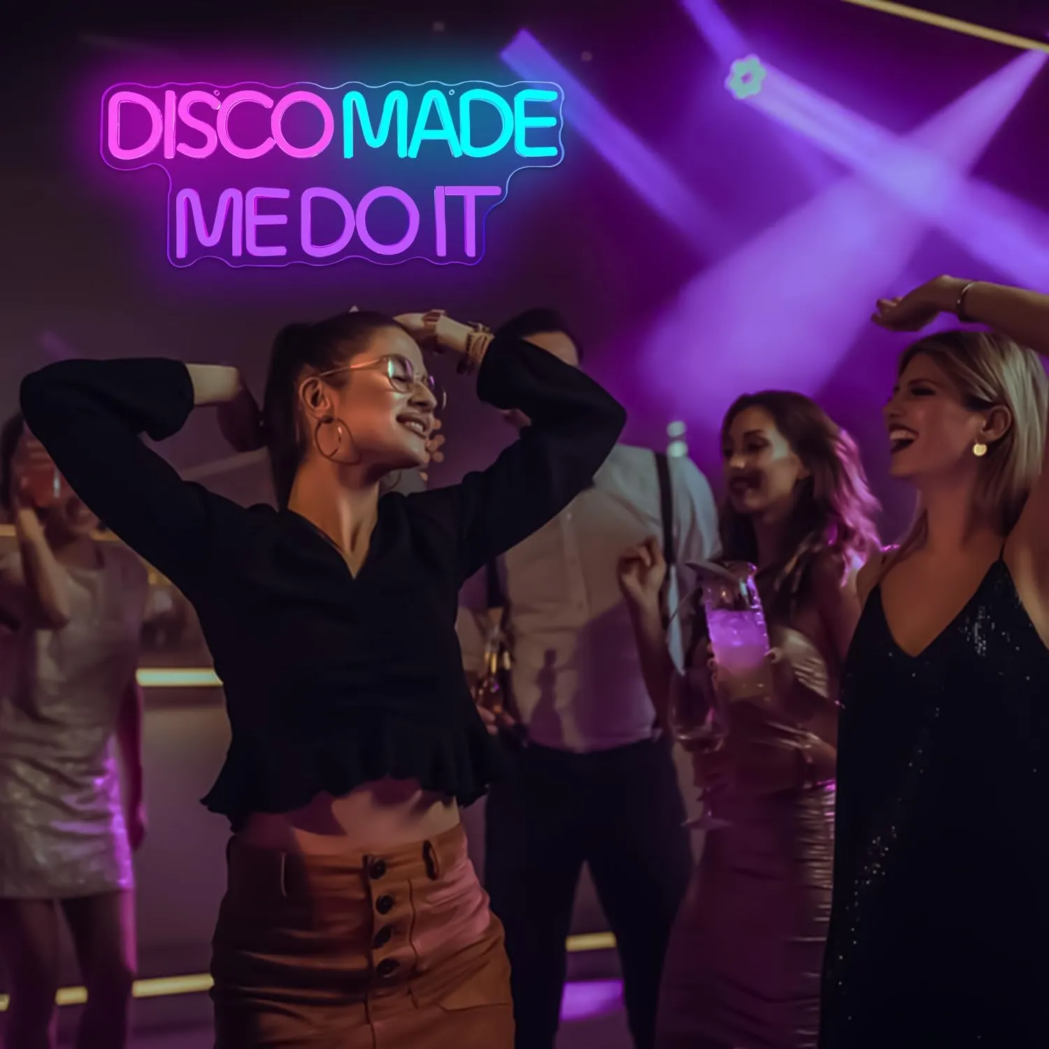 Disco Made Me Do It Neon Sign Disco Led Neon Sign for Wall Decor Dimmable Neon Light Sign for Disco Party Light Up Sign for Music Bar Club Bedroom Disco Decor Disco Lover Disco Fever Party