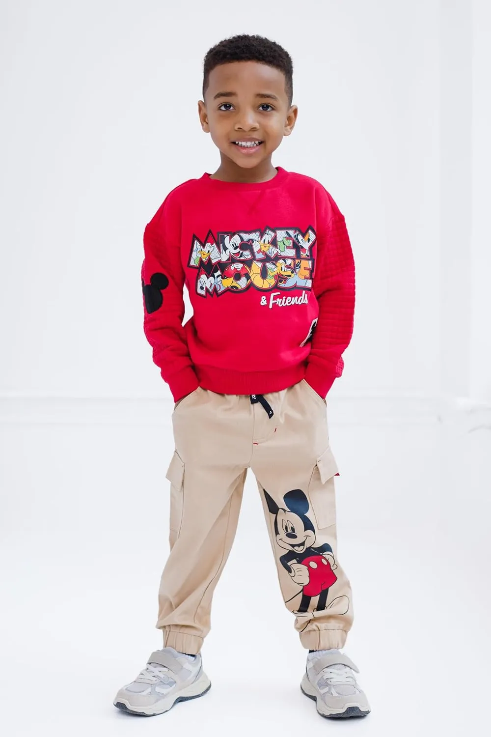 Disney Junior Fleece Sweatshirt and Twill Jogger Pants Outfit Set Toddler to Big Kid Sizes (2T - 14-16)