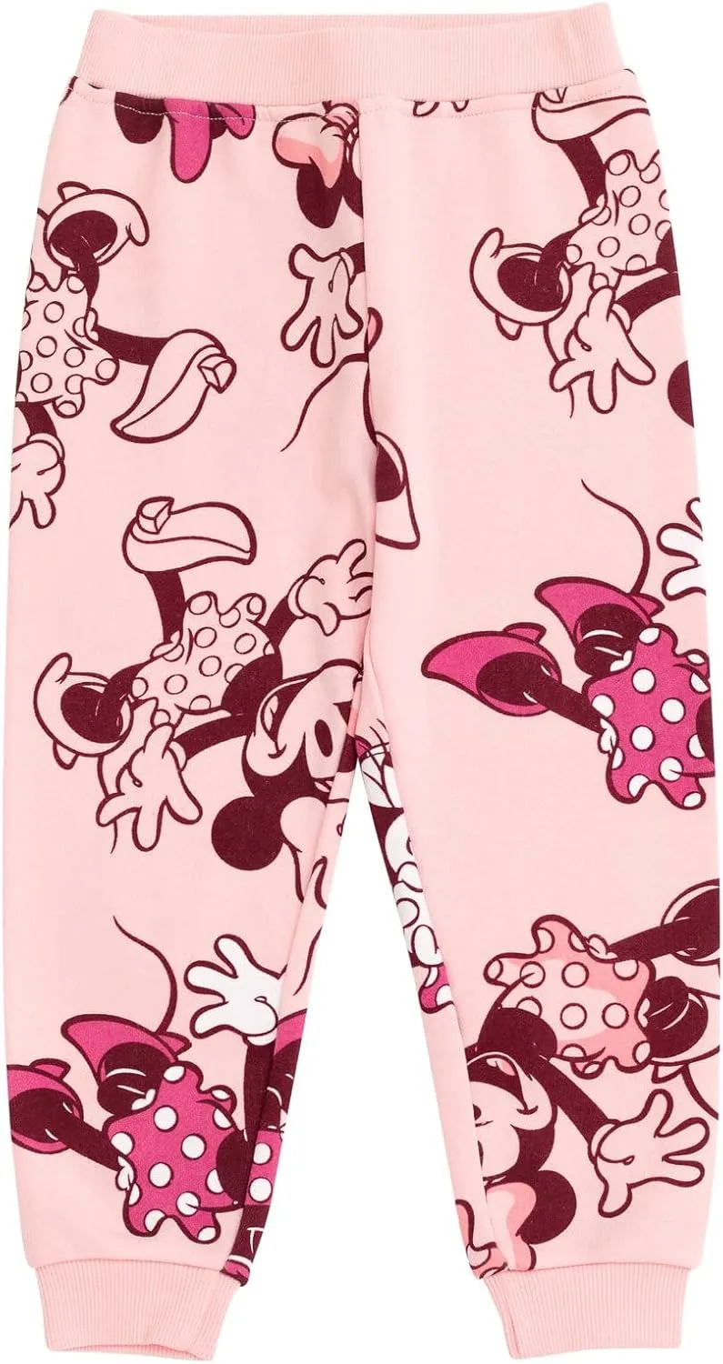 Disney Minnie Mouse Fleece Sweatshirt and Pants Outfit Set Newborn to Big Kid Sizes (Newborn - 14-16)