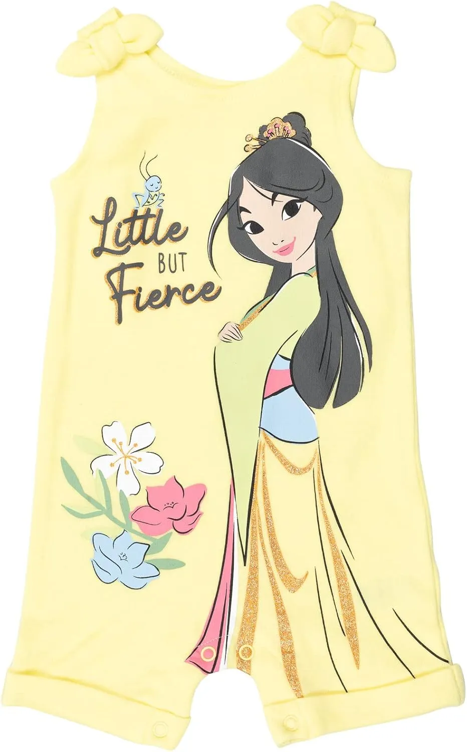 Disney Princess Rapunzel Ariel Belle Jasmine Aurora Baby Girls Snap Romper and Headband Newborn to Toddler