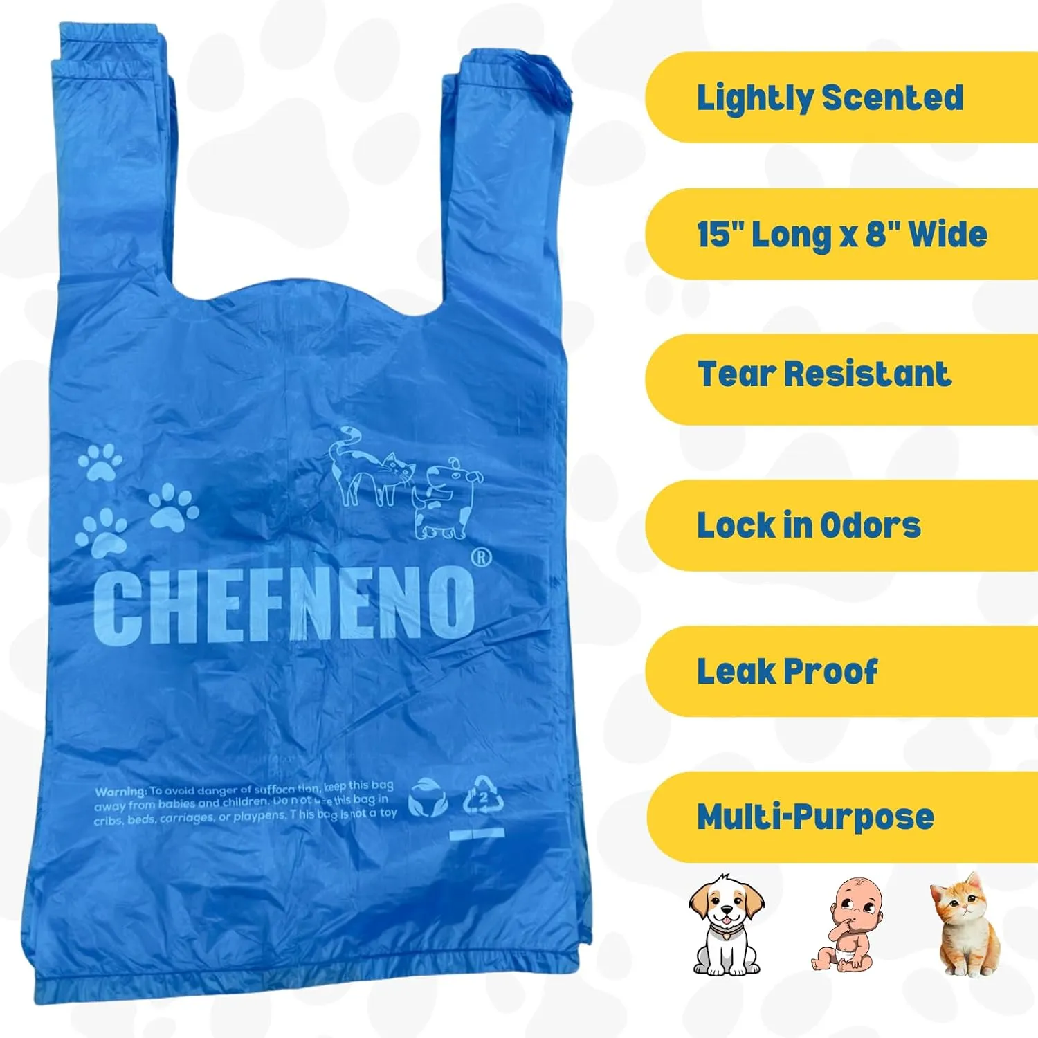 Disposable Dog Poop Waste Bags Cat Litter Clump & Poop Bags with Easy-tie Handles (500 count) Made w/EPI TDPA(Totally Degradable Plastic Additive) Fresh Powder Scented Bulk Poop Bags (Blue, 500 ct.)