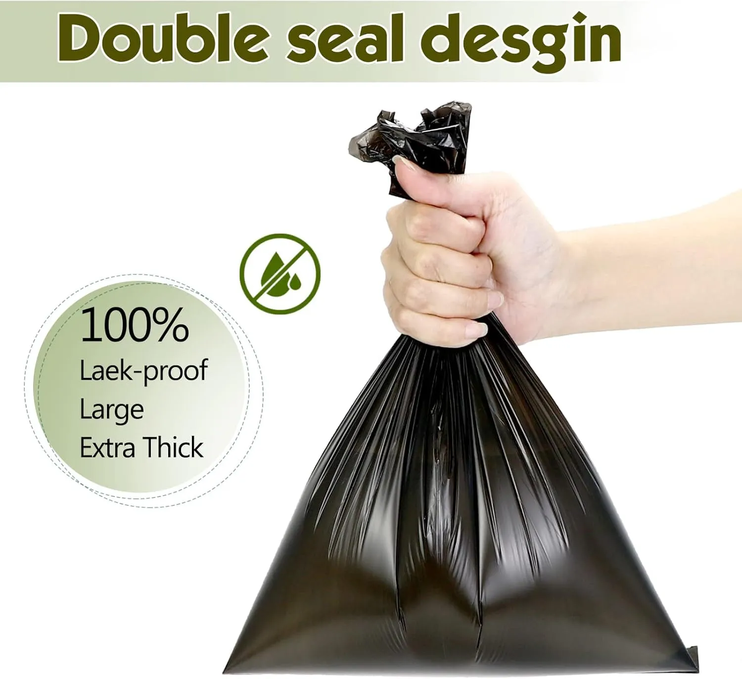 Dog Poop Bag 1140 Counts 57 Rolls, Unscented Doggy Poop Bags, Leak-Proof Dog Bags for Poop, Dog Waste Bags with Dispenser (13 x 9 Inches)