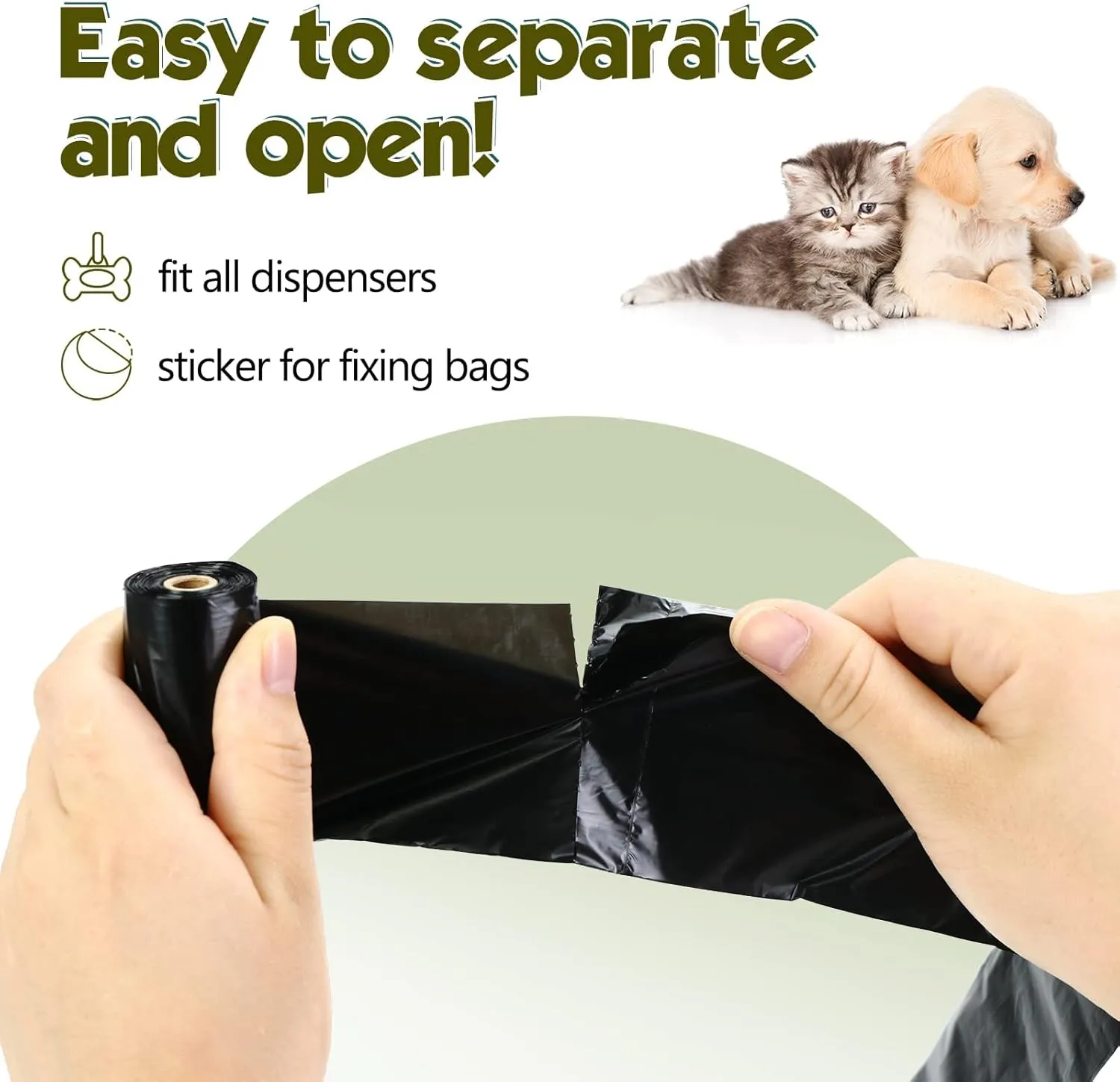 Dog Poop Bag 1140 Counts 57 Rolls, Unscented Doggy Poop Bags, Leak-Proof Dog Bags for Poop, Dog Waste Bags with Dispenser (13 x 9 Inches)