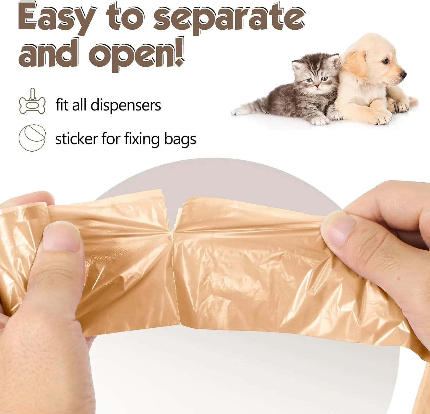 Dog Poop Bag 1140 Counts 57 Rolls, Unscented Doggy Poop Bags, Leak-Proof Dog Bags for Poop, Dog Waste Bags with Dispenser- Coffee (13 x 9 Inches)