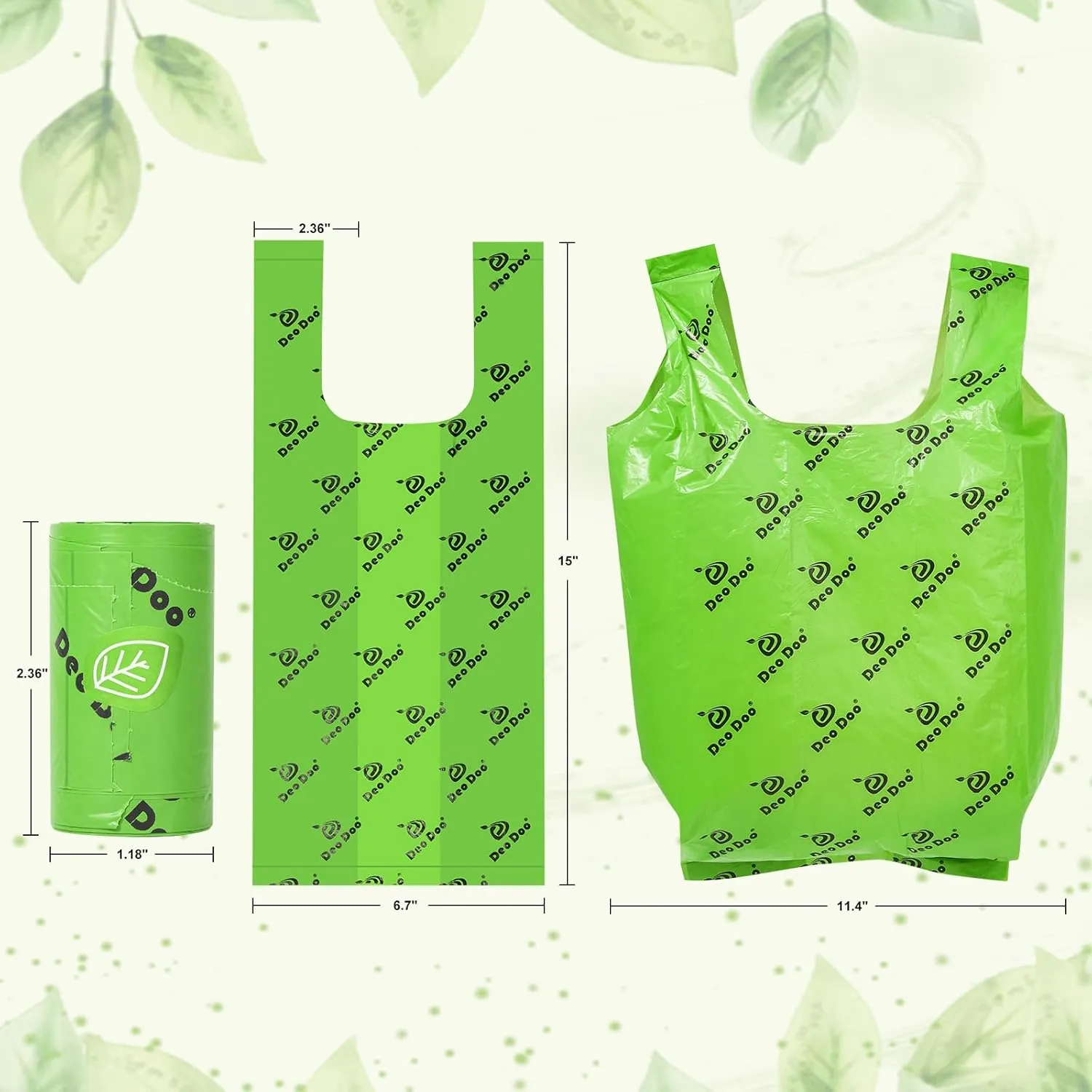 Dog Poop Bags with Handles 20 Rolls 240 Counts Big Sizes Leak Proof and Extra Thick Waste Bags Refill Rolls for Walking Medium Large Dogs Cats Litter Unscented