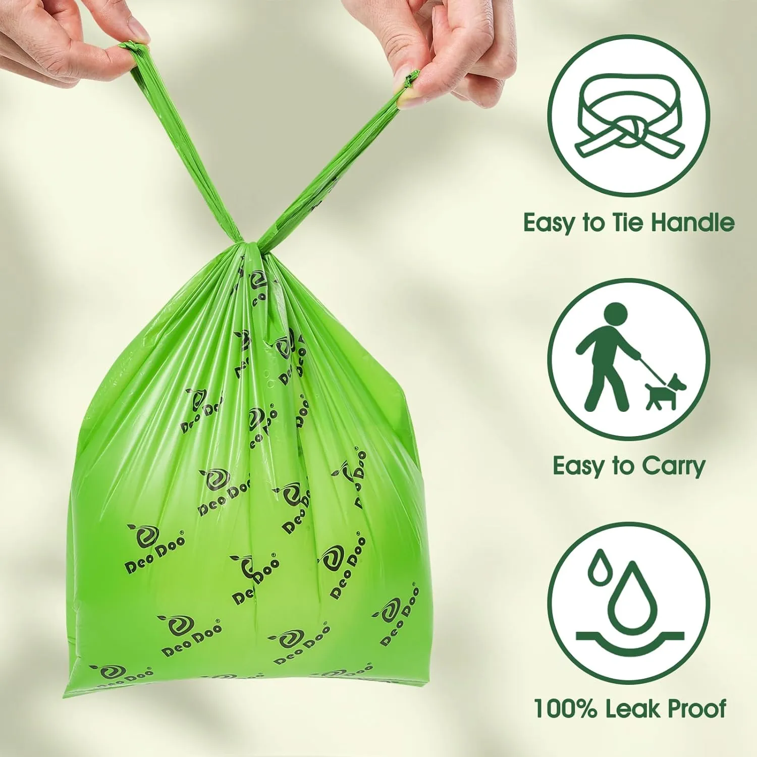 Dog Poop Bags with Handles 20 Rolls 240 Counts Big Sizes Leak Proof and Extra Thick Waste Bags Refill Rolls for Walking Medium Large Dogs Cats Litter Unscented