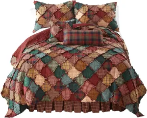Donna Sharp Cotton Twin Quilt - Campfire Lodge Quilt with Pieced and Patchwork Pattern - Machine Washable