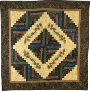 Donna Sharp Throw Blanket - Cabin Raising Pine Cone Lodge Decorative Throw Blanket with Patchwork Pattern