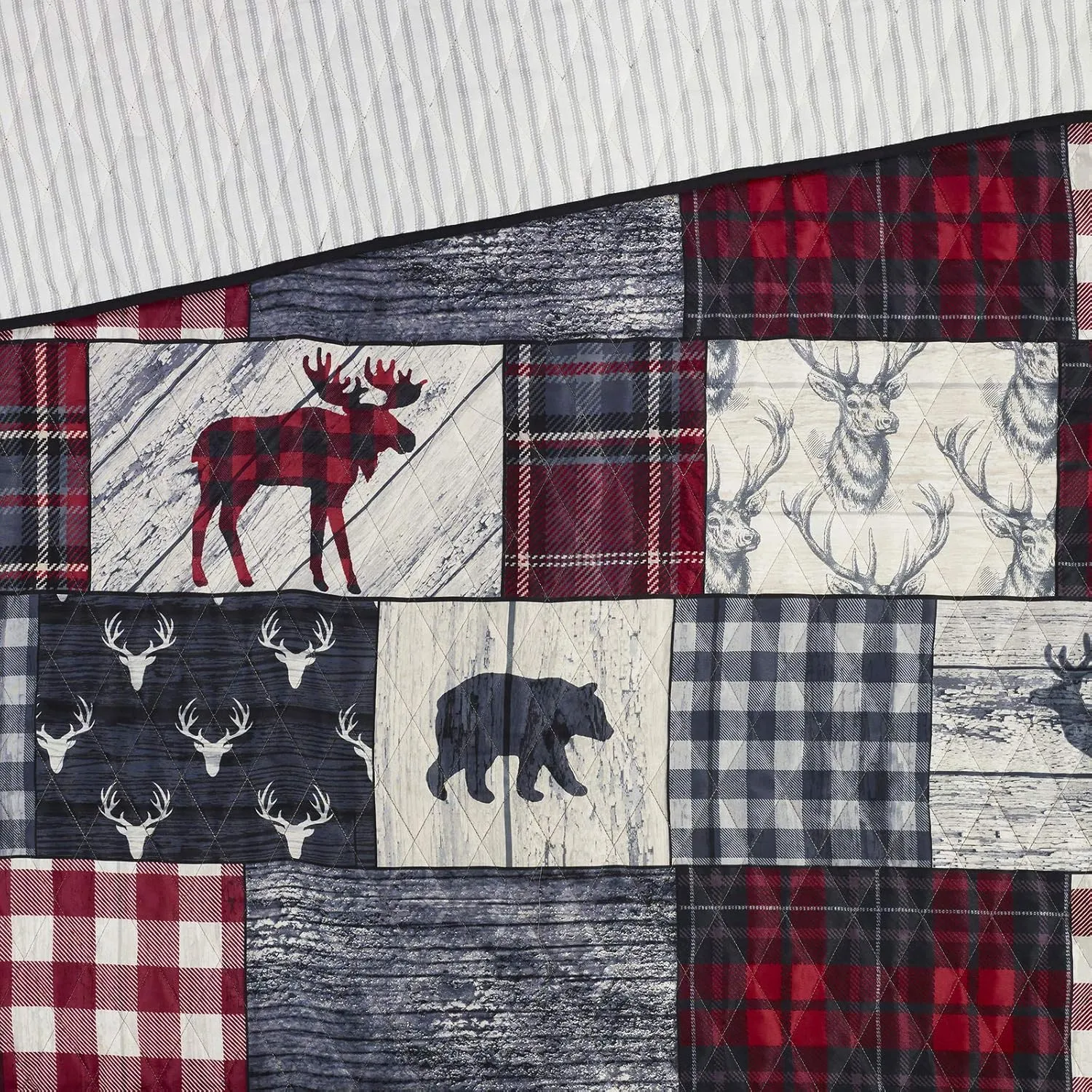 Donna Sharp Throw Blanket - Timber Lodge Decorative Throw Blanket with Patchwork Pattern
