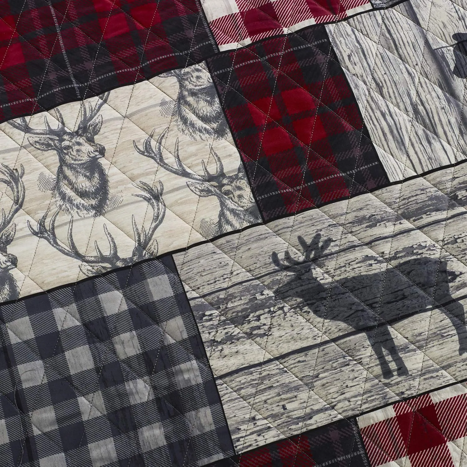 Donna Sharp Throw Blanket - Timber Lodge Decorative Throw Blanket with Patchwork Pattern