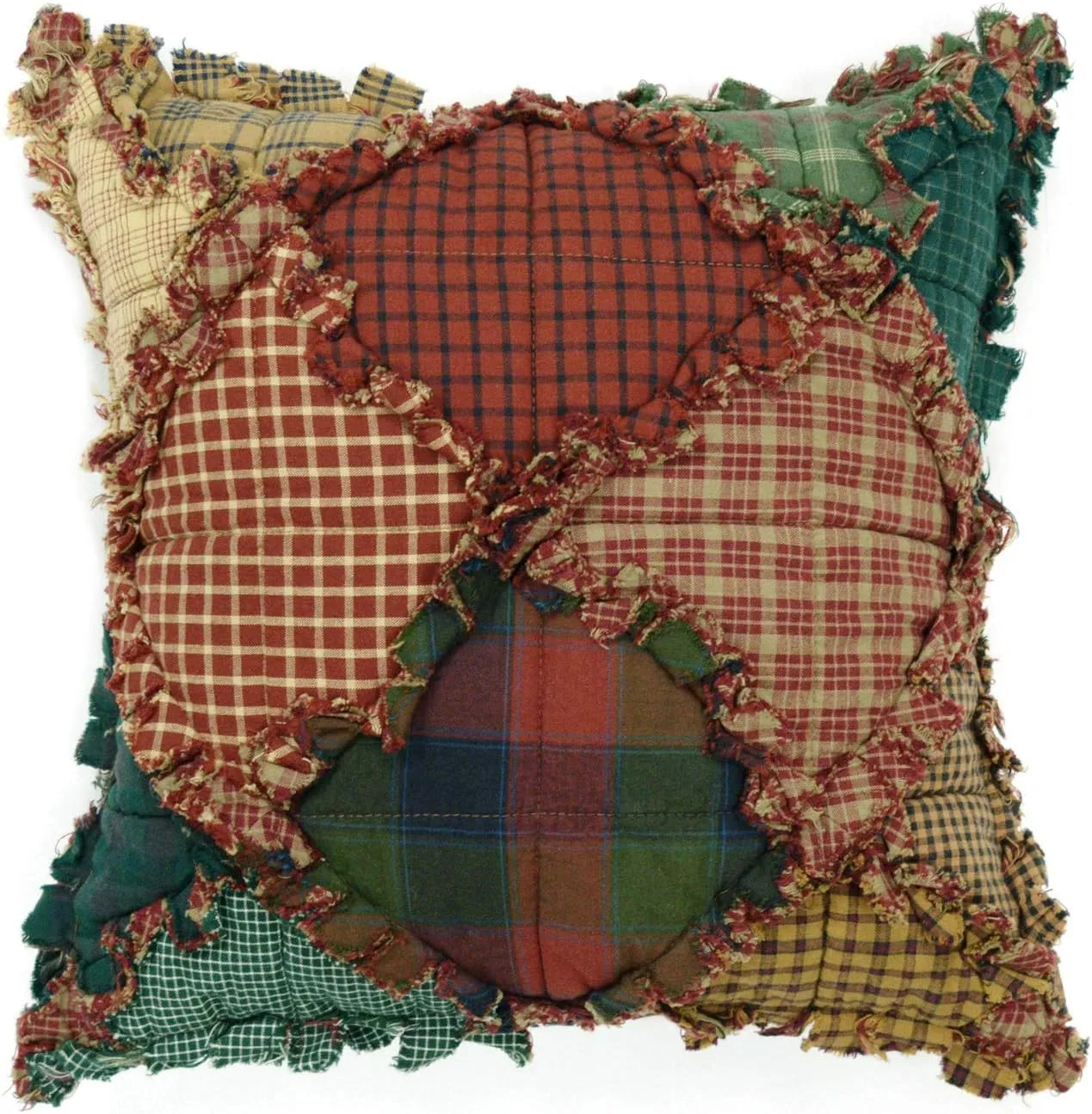 Donna Sharp Throw Pillow - Campfire Lodge Decorative Throw Pillow with Patchwork Pattern - Pillow