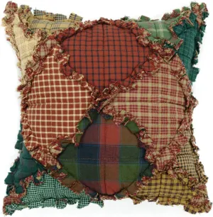 Donna Sharp Throw Pillow - Campfire Lodge Decorative Throw Pillow with Patchwork Pattern - Pillow