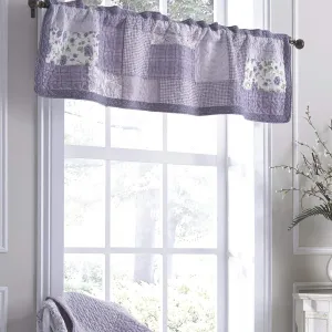 Donna Sharp Valance - Lavender Rose Contemporary Decorative Window Treatment with Patchwork Pattern