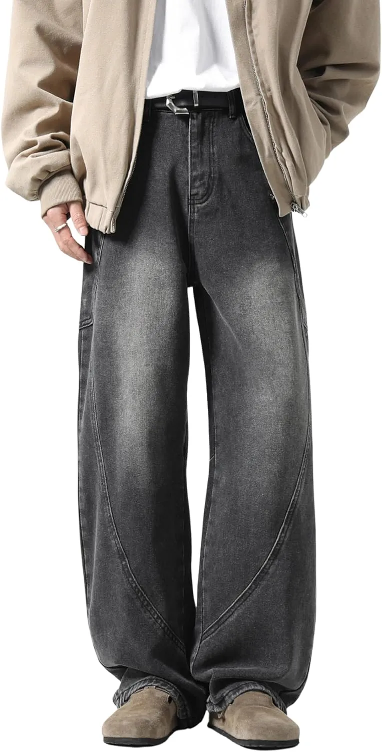 DOSLAVIDA Baggy Jeans Y2K Jnco Jeans Hip Hop Vintage Denim Pants Skater Casual Wide Leg Trousers
