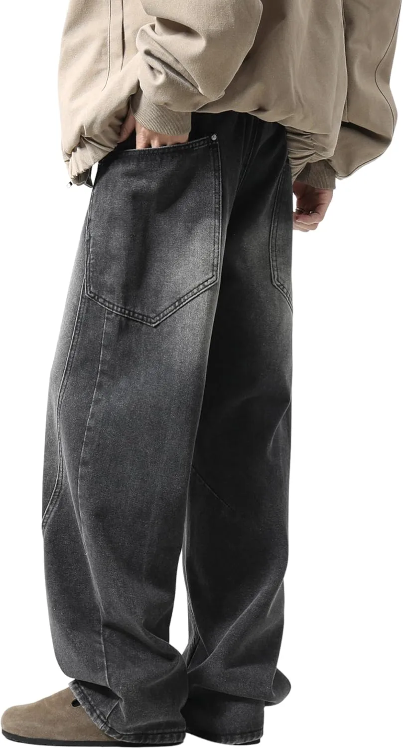 DOSLAVIDA Baggy Jeans Y2K Jnco Jeans Hip Hop Vintage Denim Pants Skater Casual Wide Leg Trousers