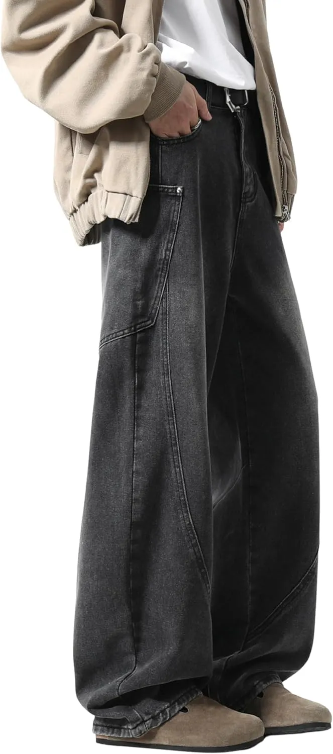 DOSLAVIDA Baggy Jeans Y2K Jnco Jeans Hip Hop Vintage Denim Pants Skater Casual Wide Leg Trousers