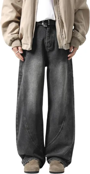 DOSLAVIDA Baggy Jeans Y2K Jnco Jeans Hip Hop Vintage Denim Pants Skater Casual Wide Leg Trousers