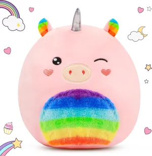 Easfan Rainbow Unicorn Plush Toy Pillow Soft Unicorn Stuffed Animal Home Room Decoration Birthday Valentine Gifts
