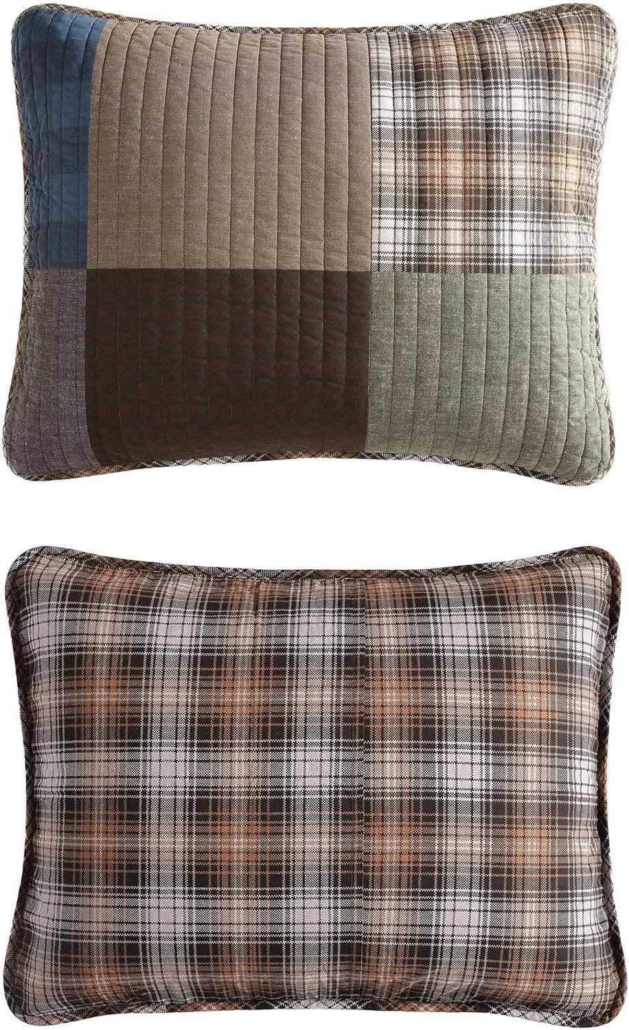 Eddie Bauer - King Quilt Set, Premium Cotton Reversible Bedding with Matching Shams, Patchwork Home Decor (Classic Patchwork Green, King)